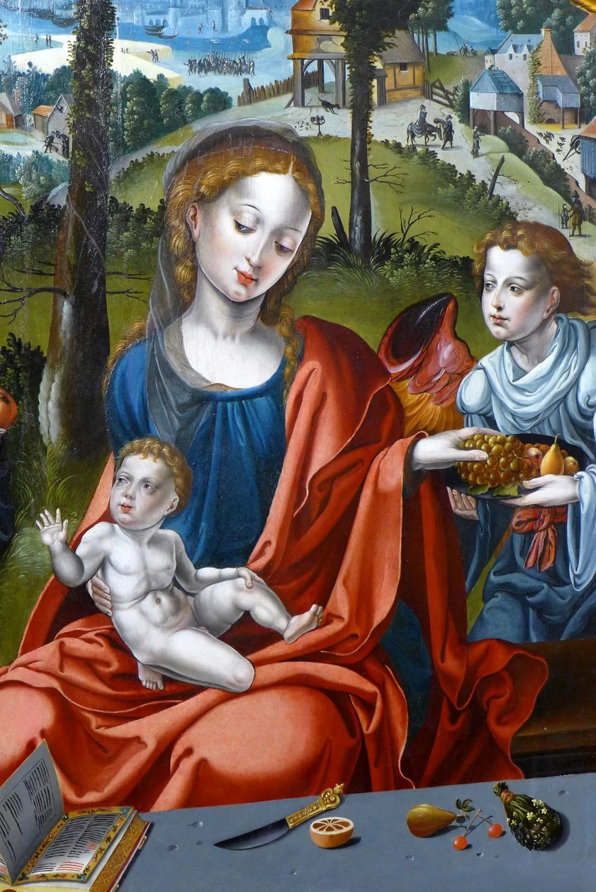 Mdonna col Bambino e un angelo - dettaglio